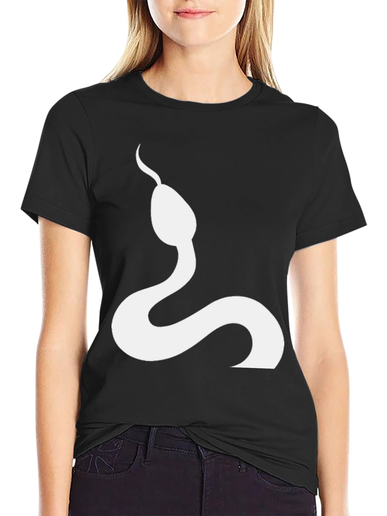 Snake Graphic Tee - Stylish Mens Black T-Shirt