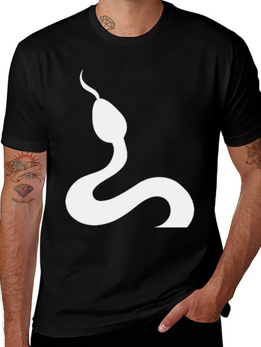 Snake Graphic Tee - Stylish Mens Black T-Shirt