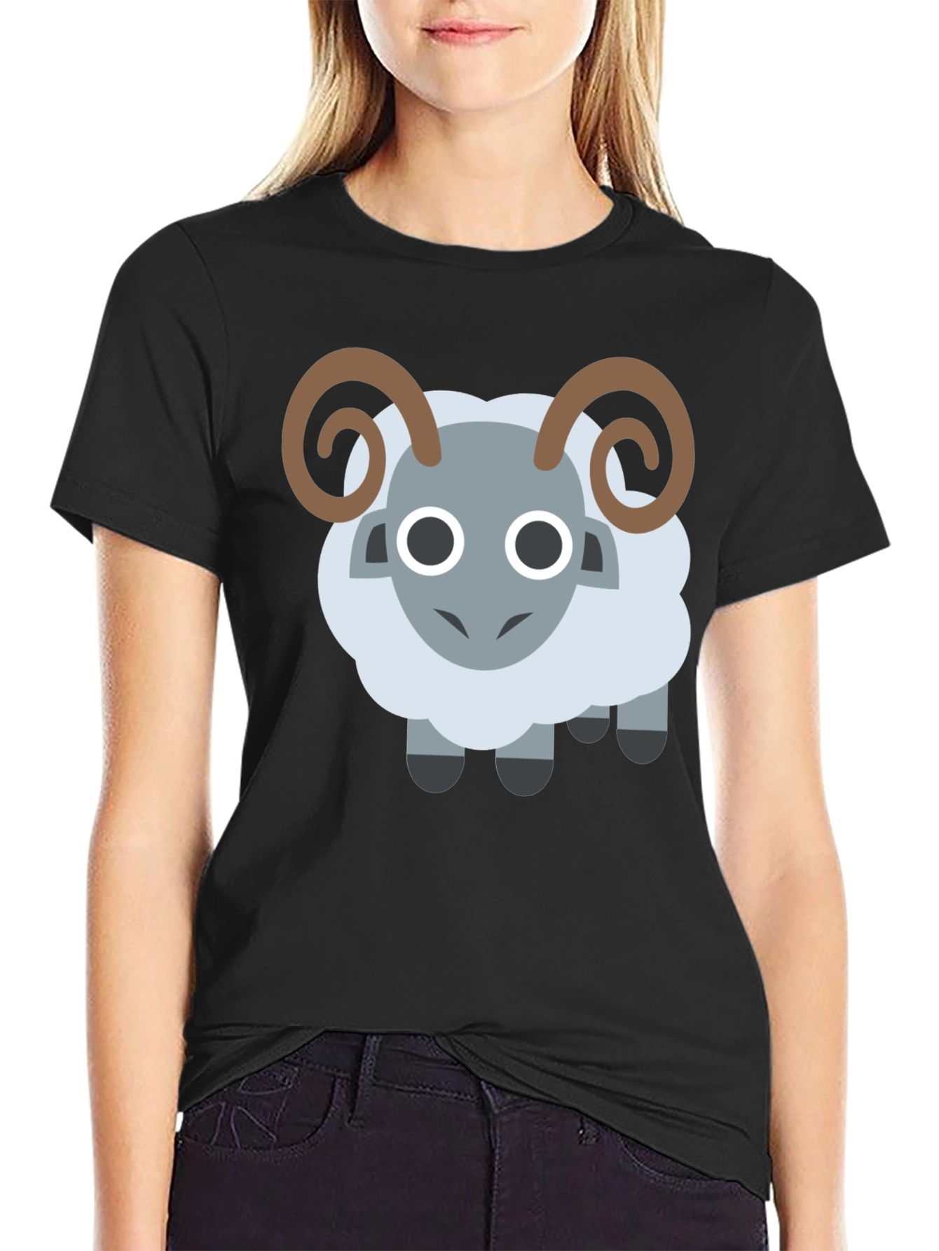 Ram Emoji Black T-Shirt