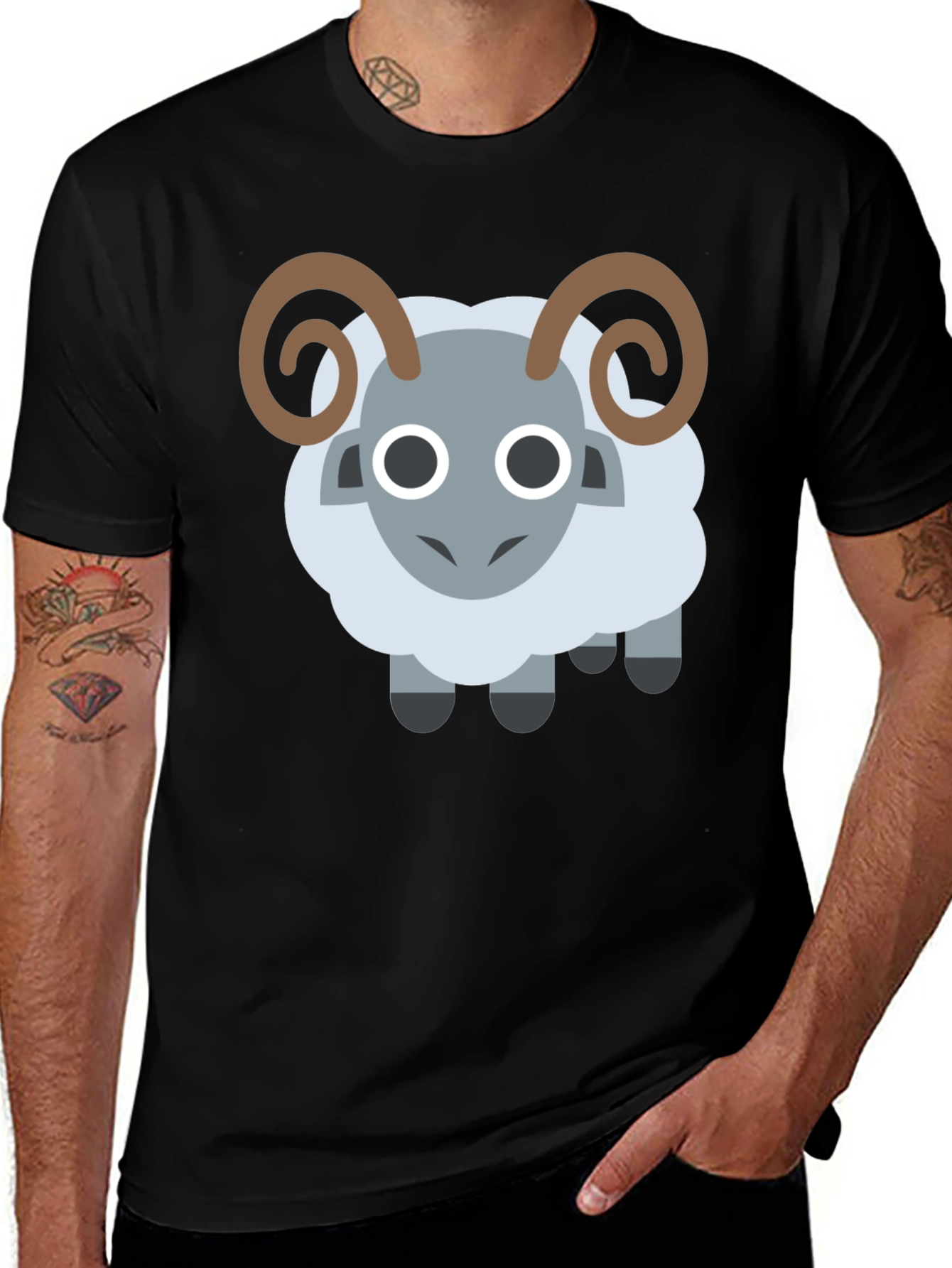 Ram Emoji Black T-Shirt