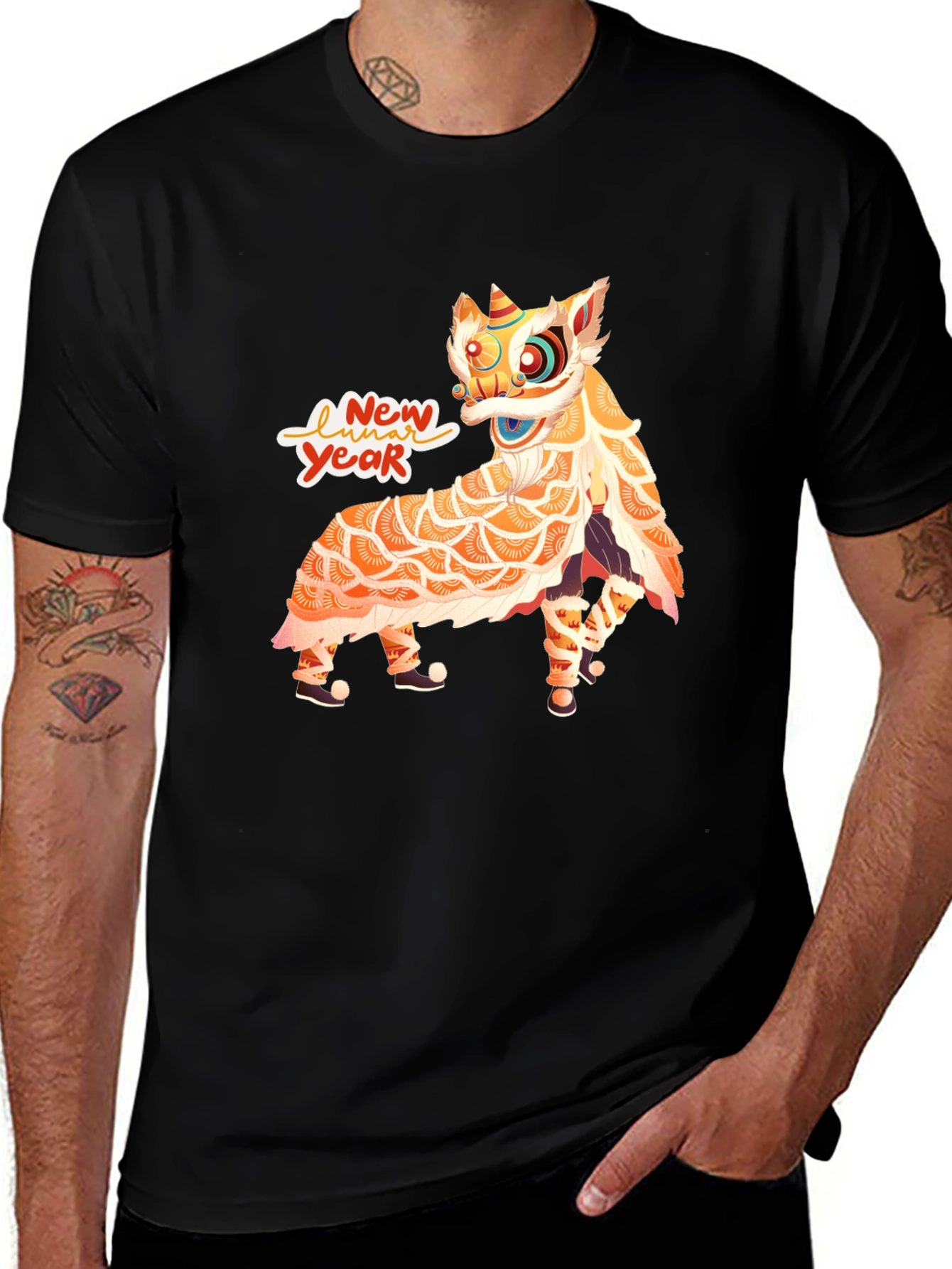 Lunar New Year Lion Dance Graphic Tee