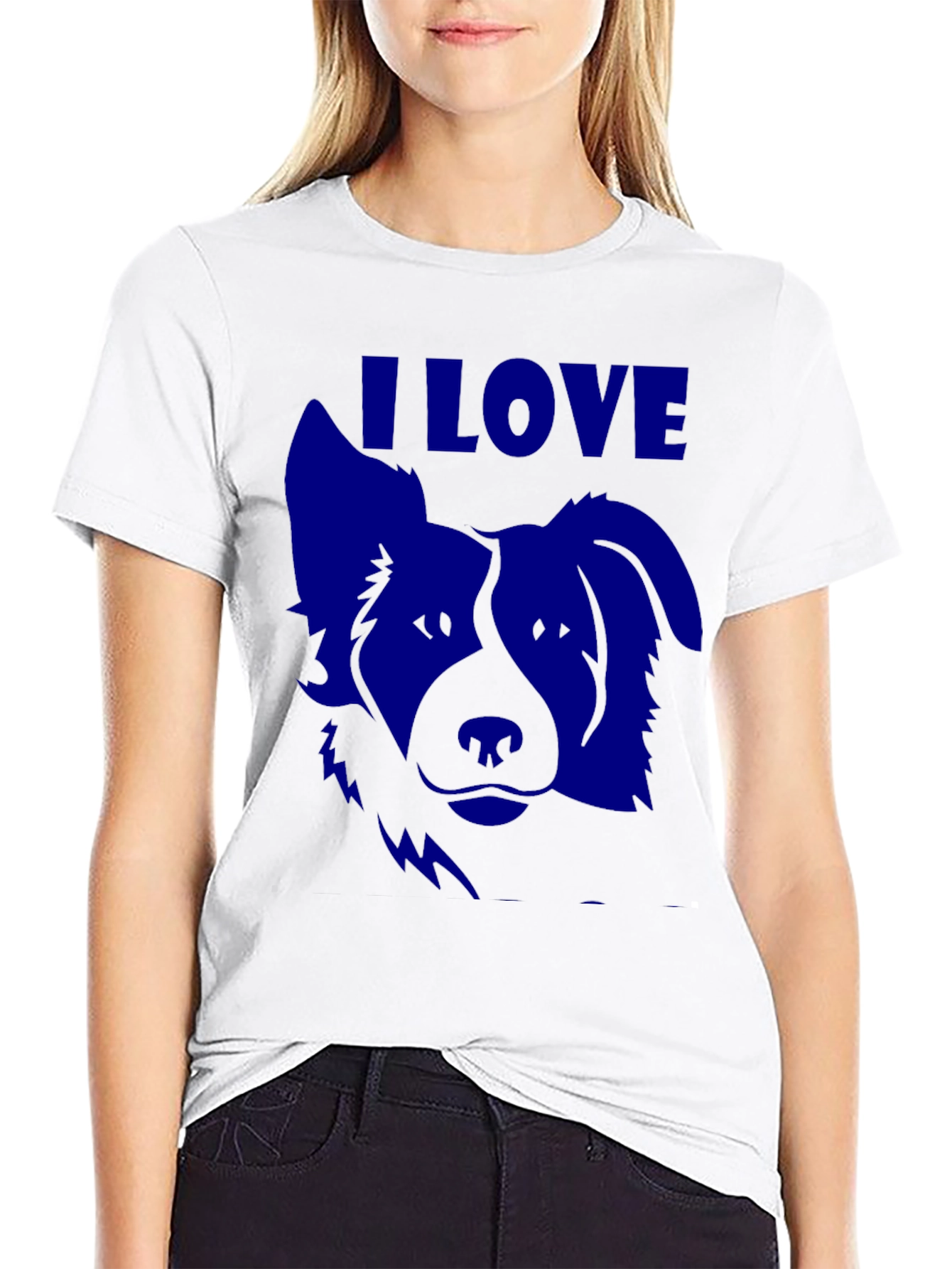 I Love Dogs T-Shirt - Blue Dog Graphic Tee