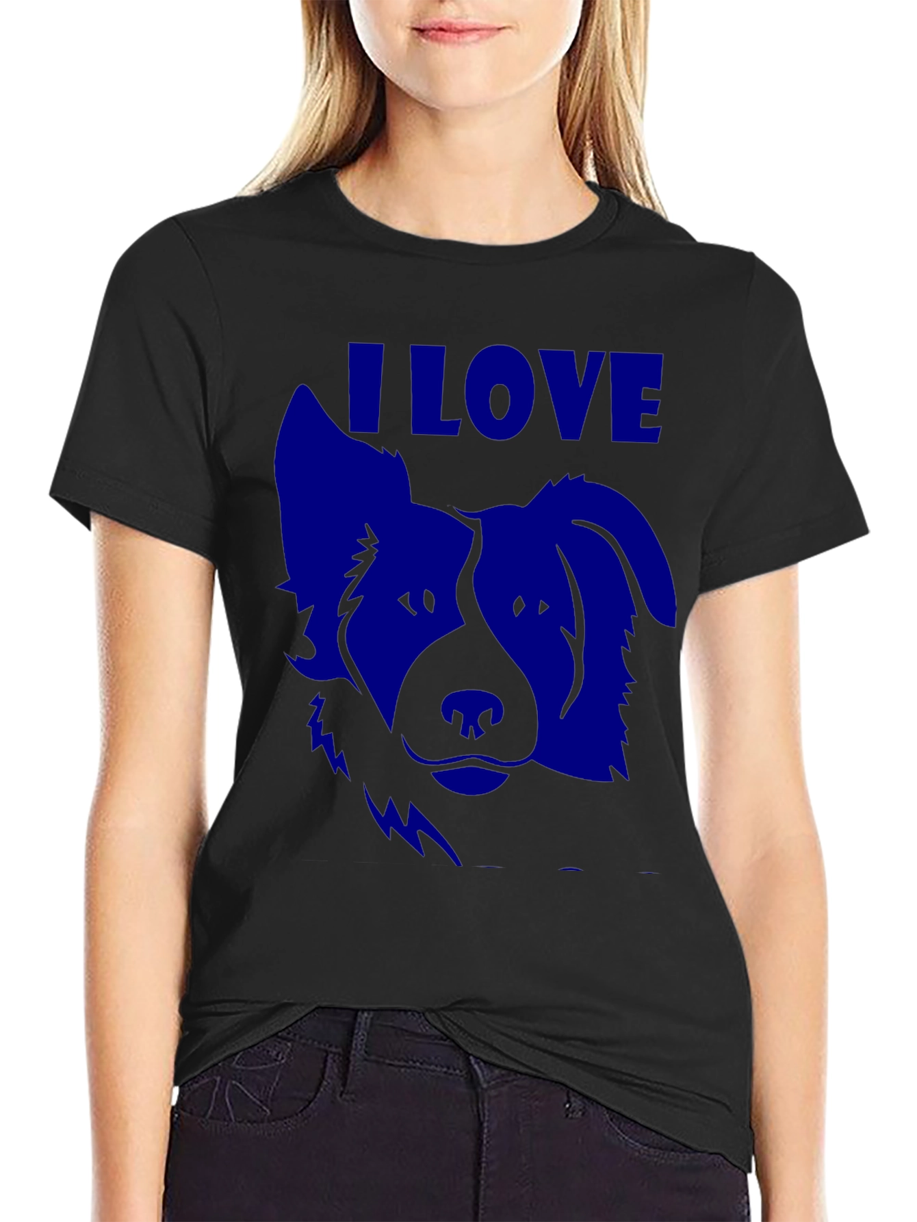 I Love Dogs T-Shirt - Blue Dog Graphic Tee