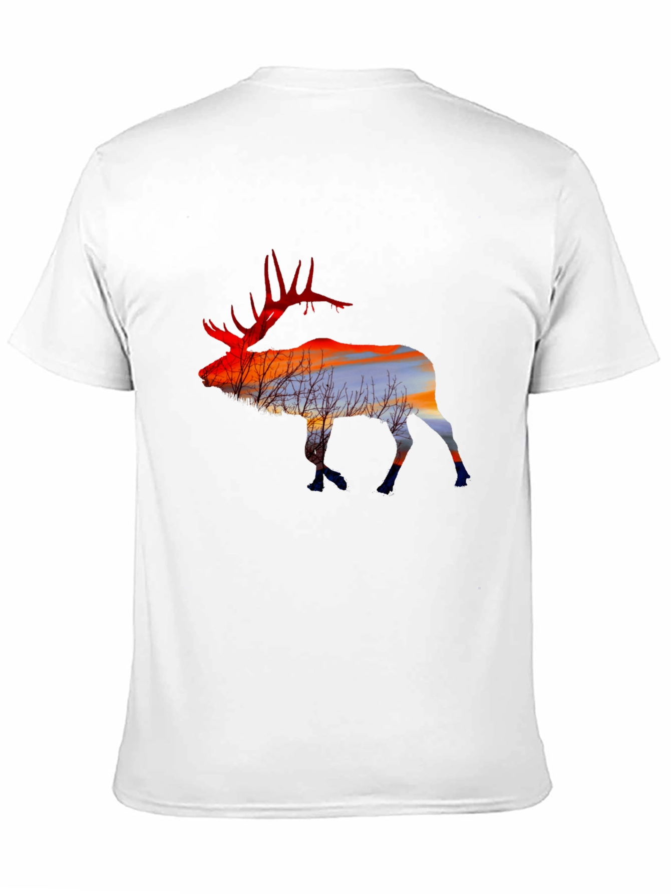 Elk Silhouette Sunset Graphic Tee - Black