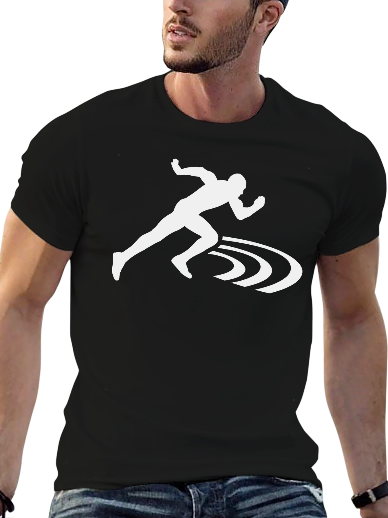 Runners Graphic Tee - Black Cotton Blend