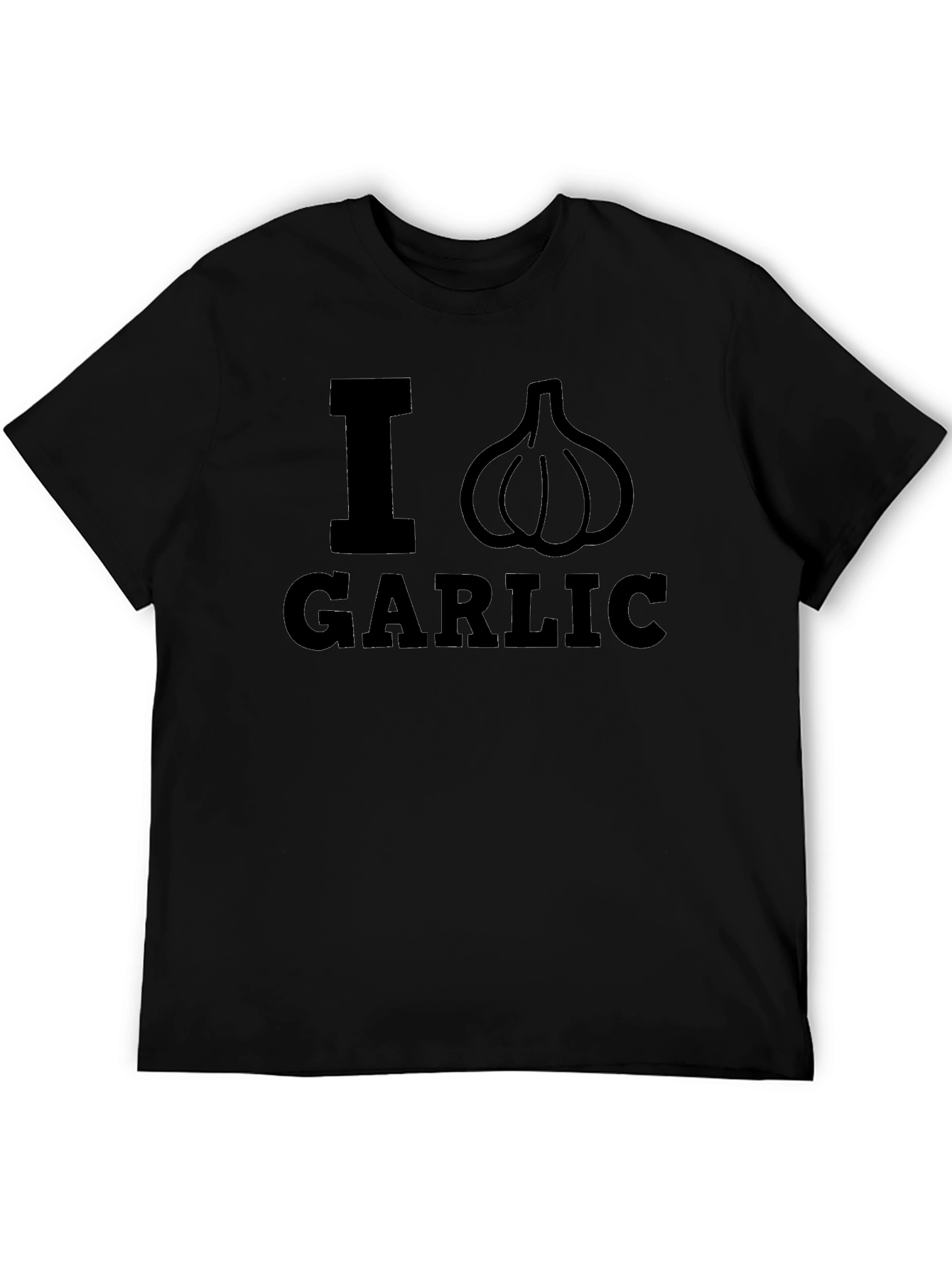 I Love Garlic T-Shirt - Black