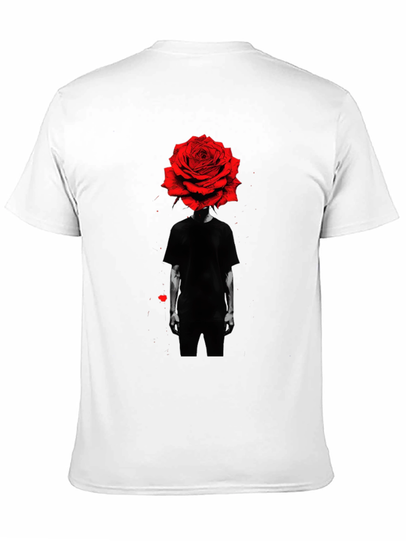 Rose Head Graphic Tee - Modern Black T-Shirt
