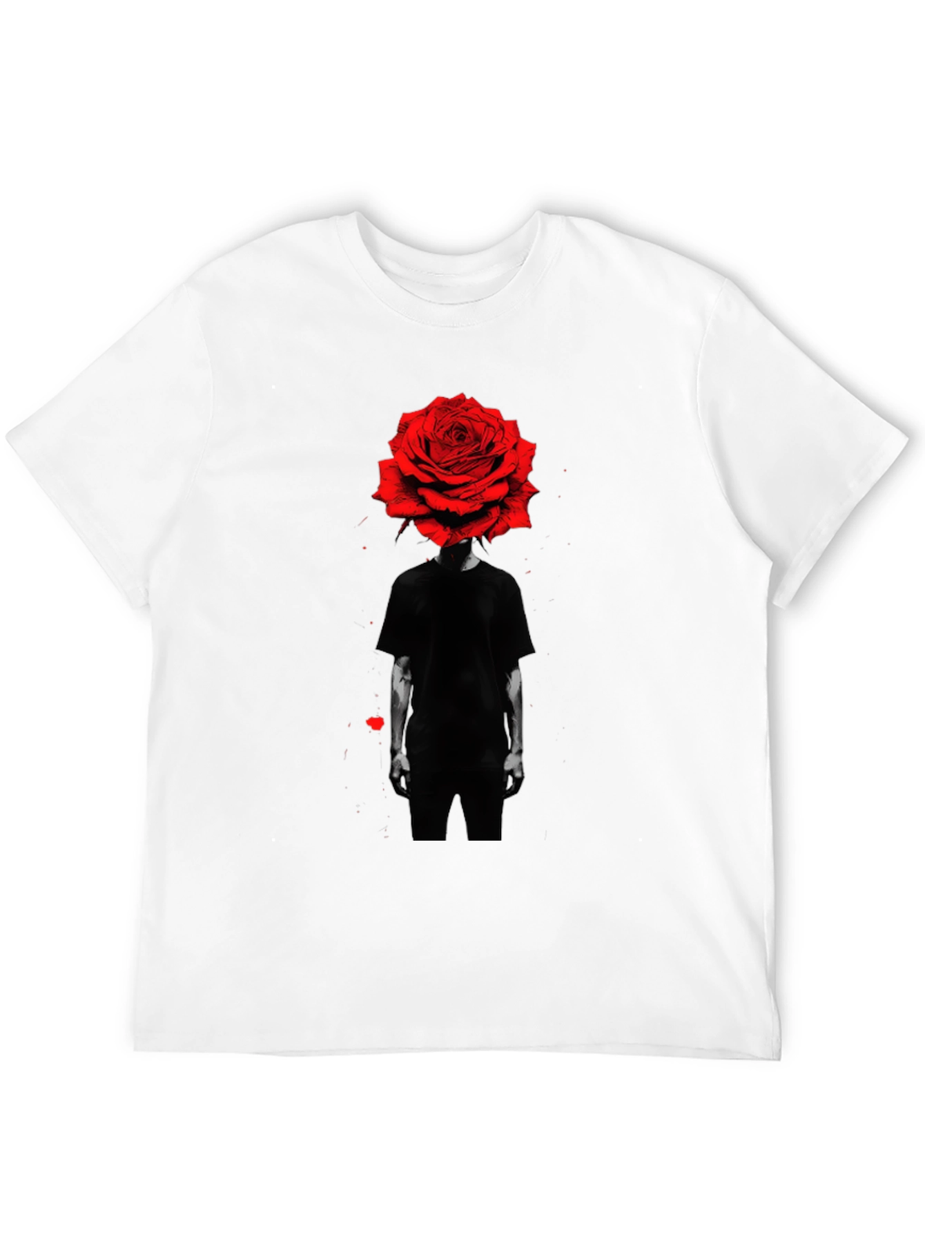 Rose Head Graphic Tee - Modern Black T-Shirt