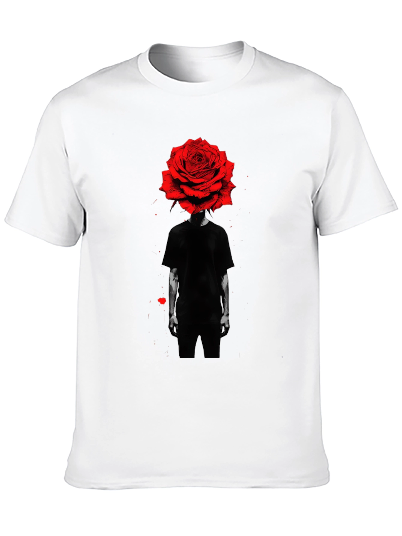 Rose Head Graphic Tee - Modern Black T-Shirt