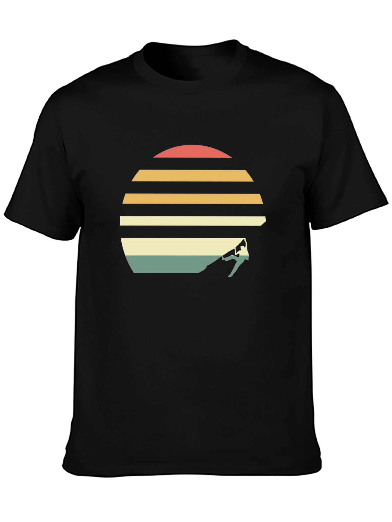 Retro Sunset Rock Climbing T-Shirt