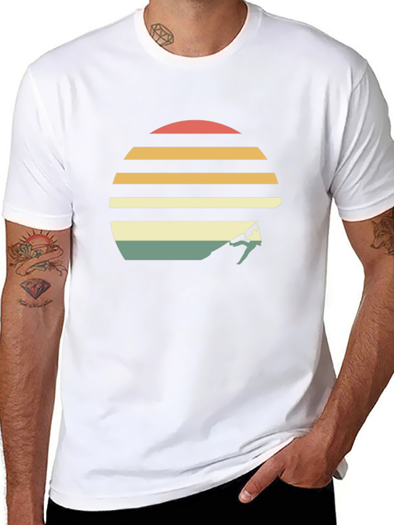 Retro Sunset Rock Climbing T-Shirt