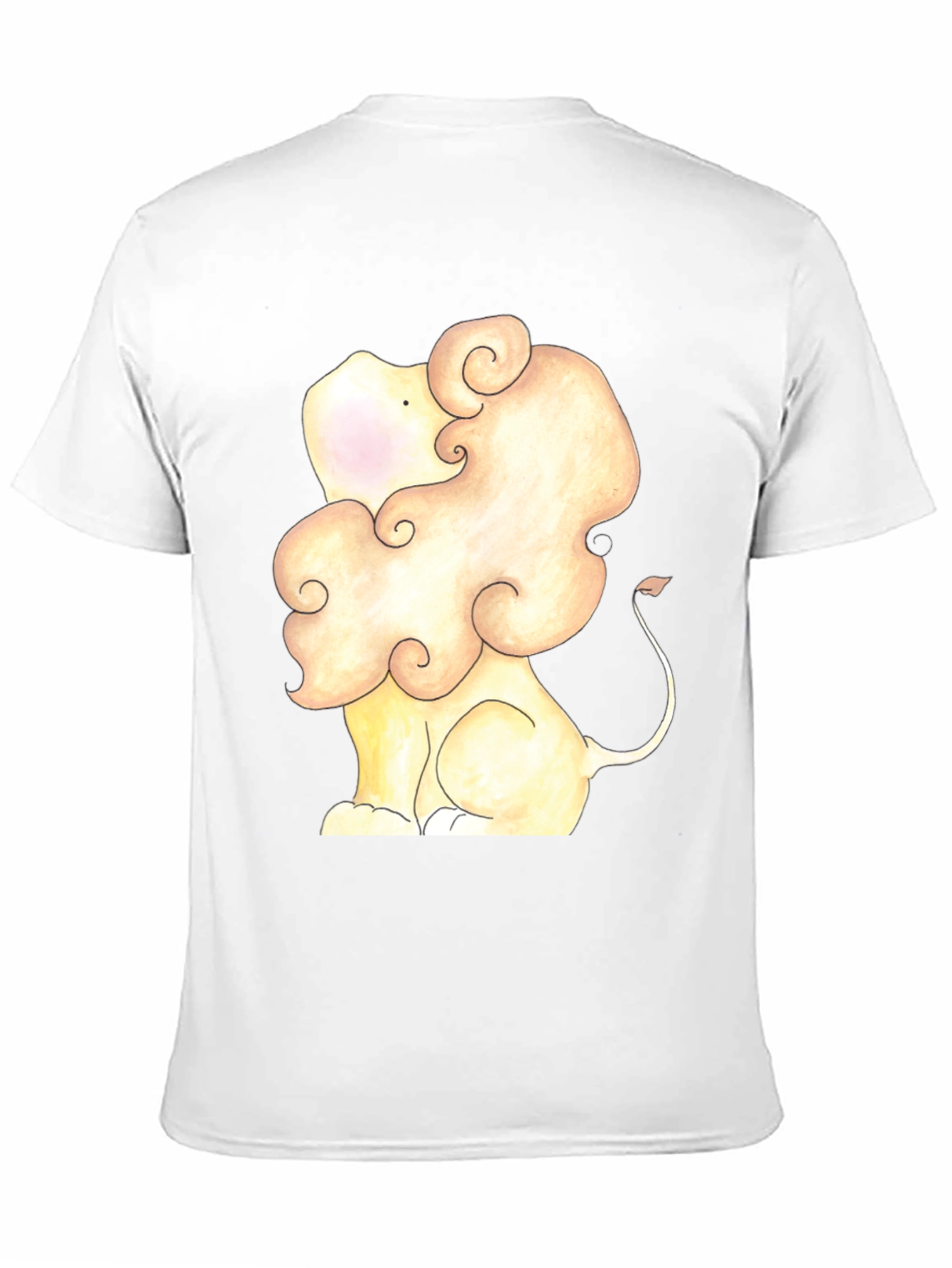 Lion Cartoon Graphic Tee - Soft Black T-Shirt