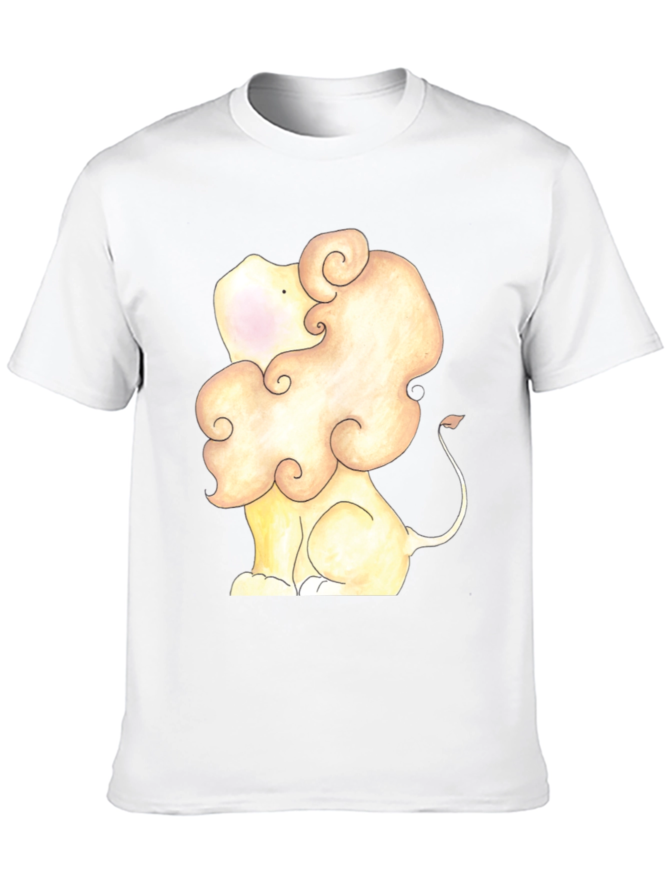 Lion Cartoon Graphic Tee - Soft Black T-Shirt