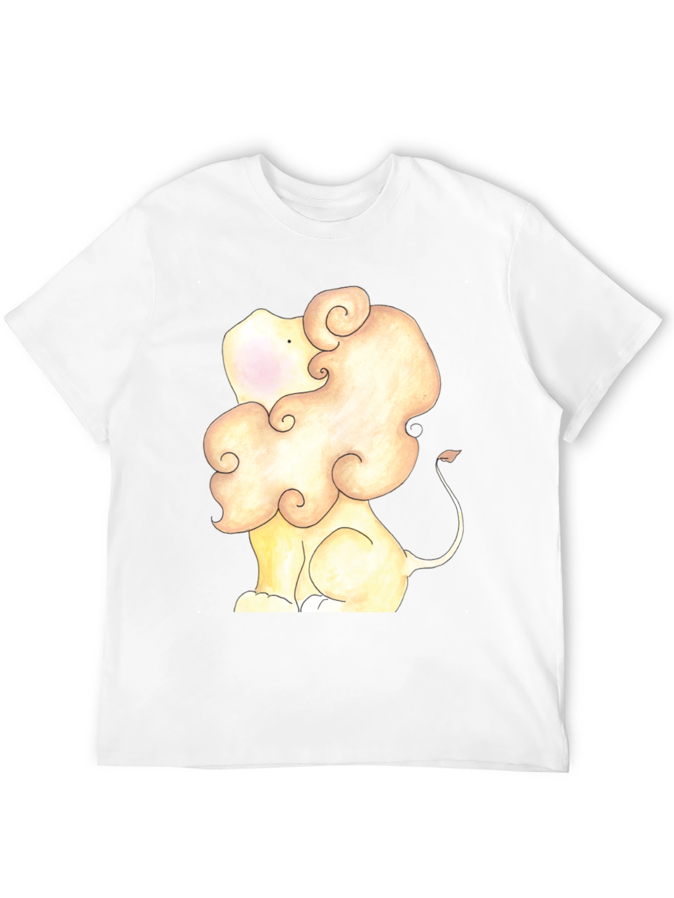 Lion Cartoon Graphic Tee - Soft Black T-Shirt