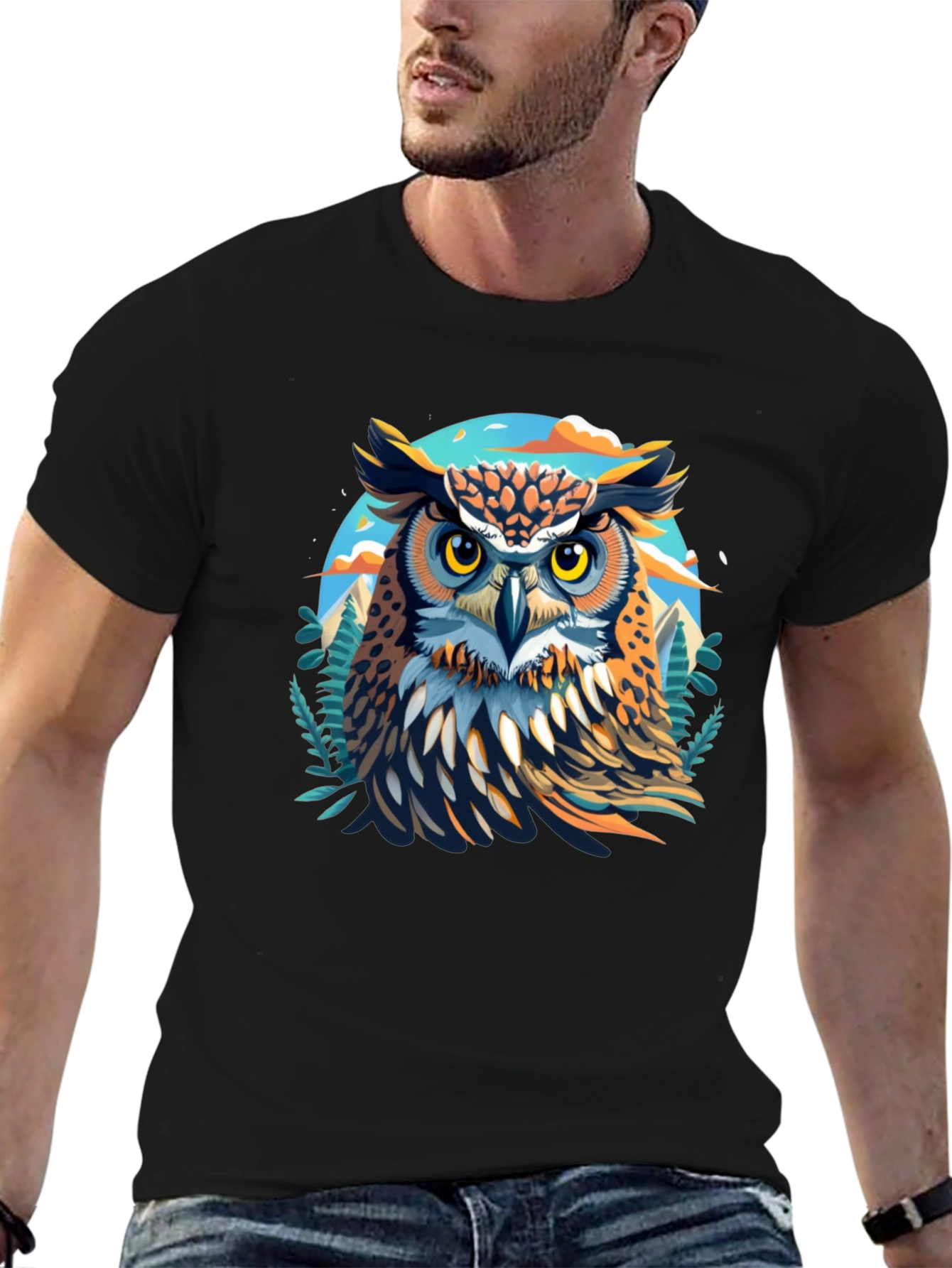 Owl Graphic Print T-Shirt