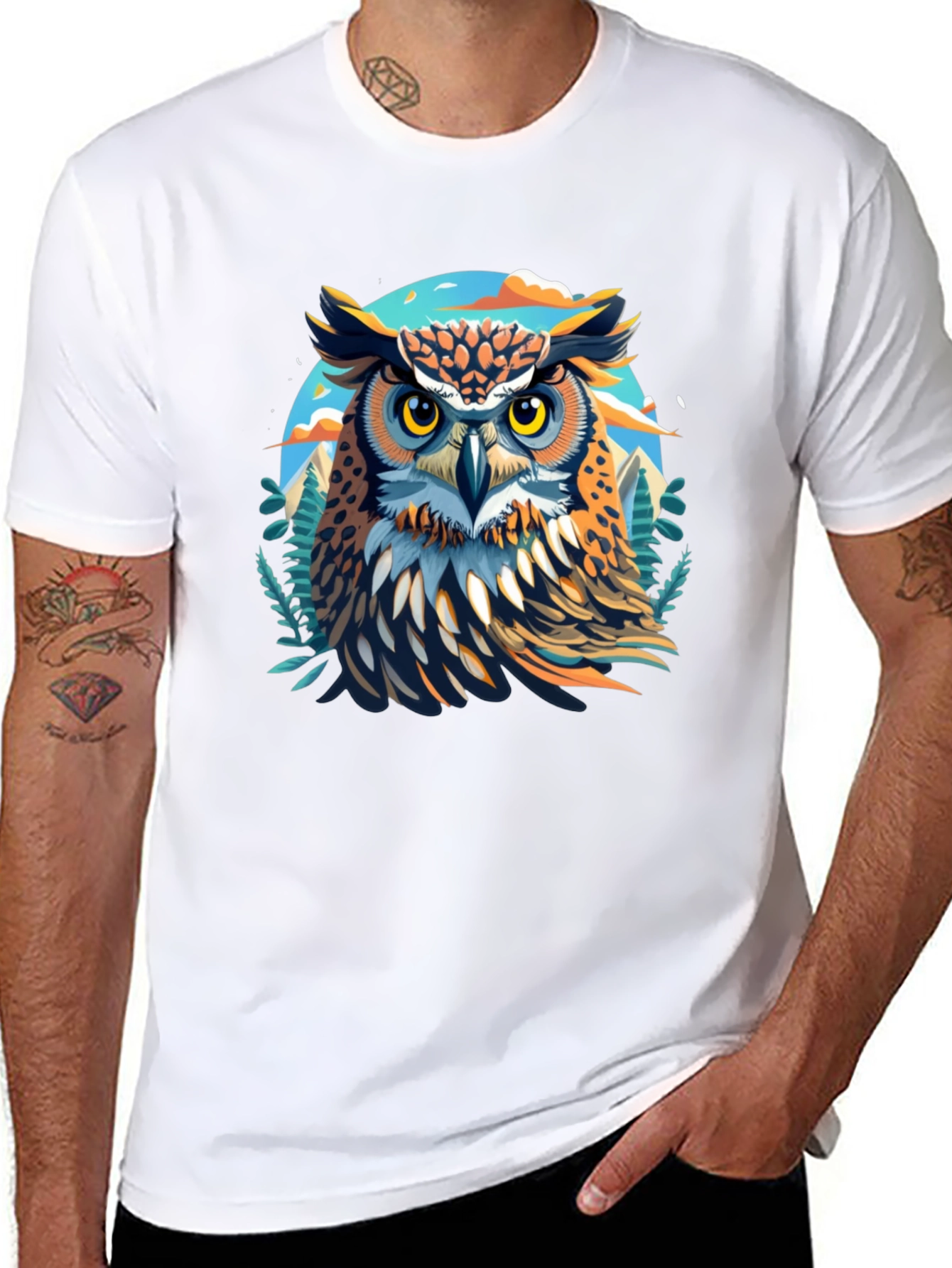Owl Graphic Print T-Shirt