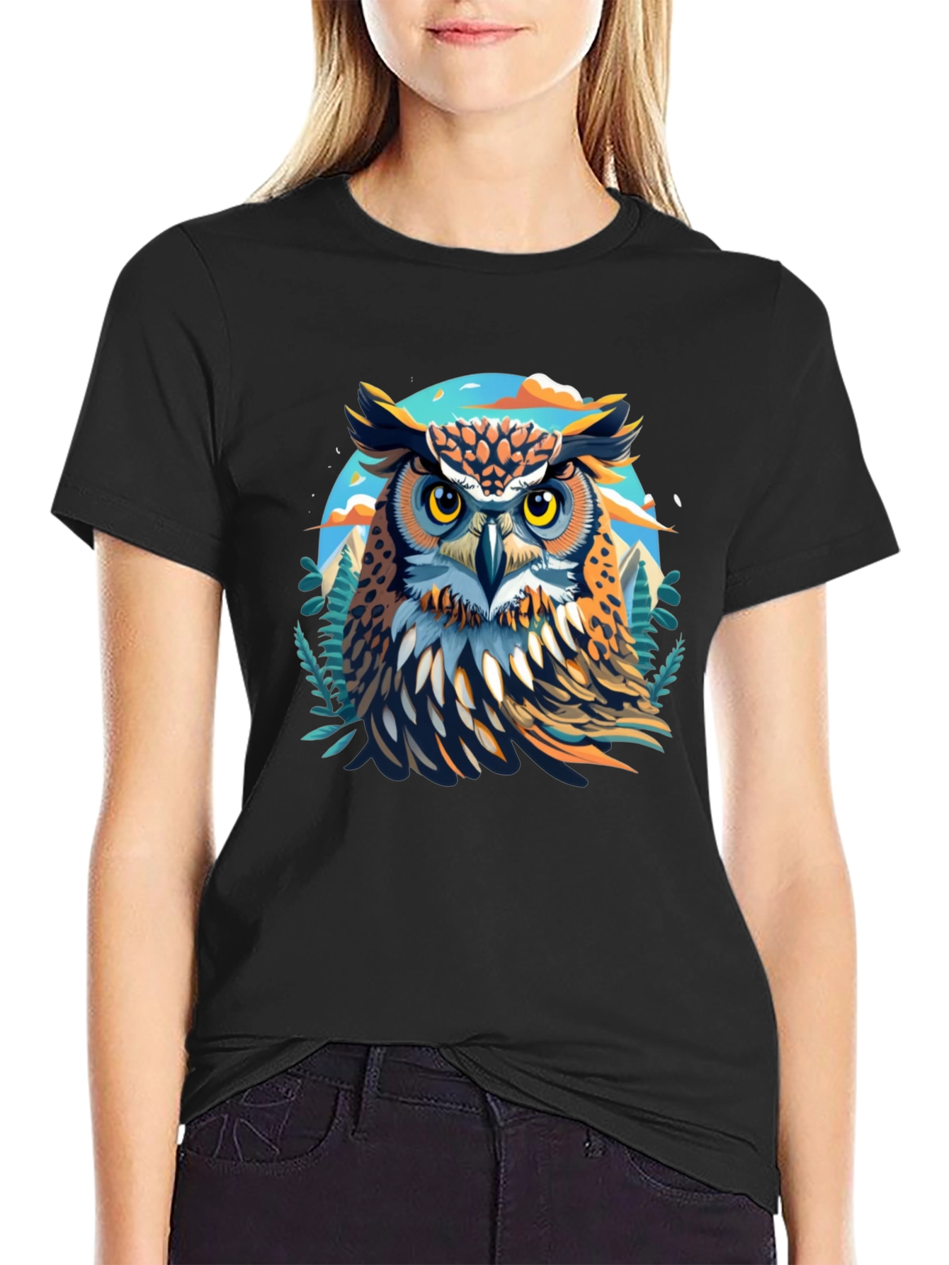 Owl Graphic Print T-Shirt
