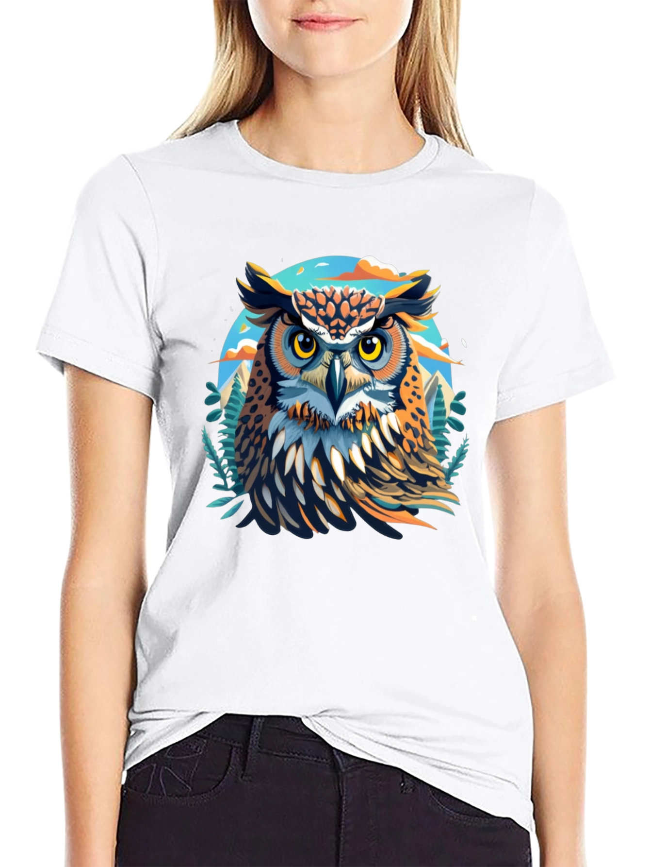 Owl Graphic Print T-Shirt