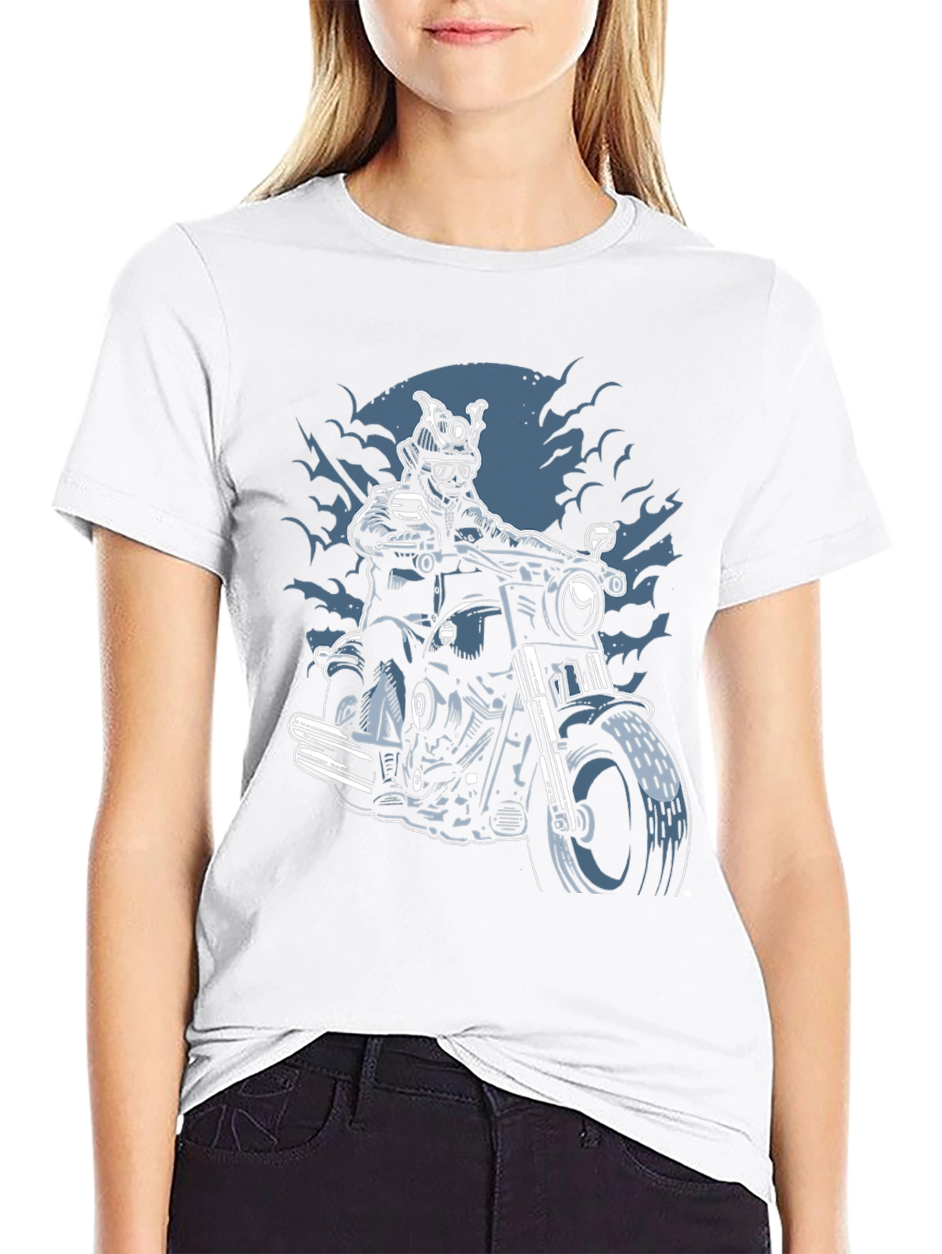 Samurai Biker Graphic T-Shirt - Black