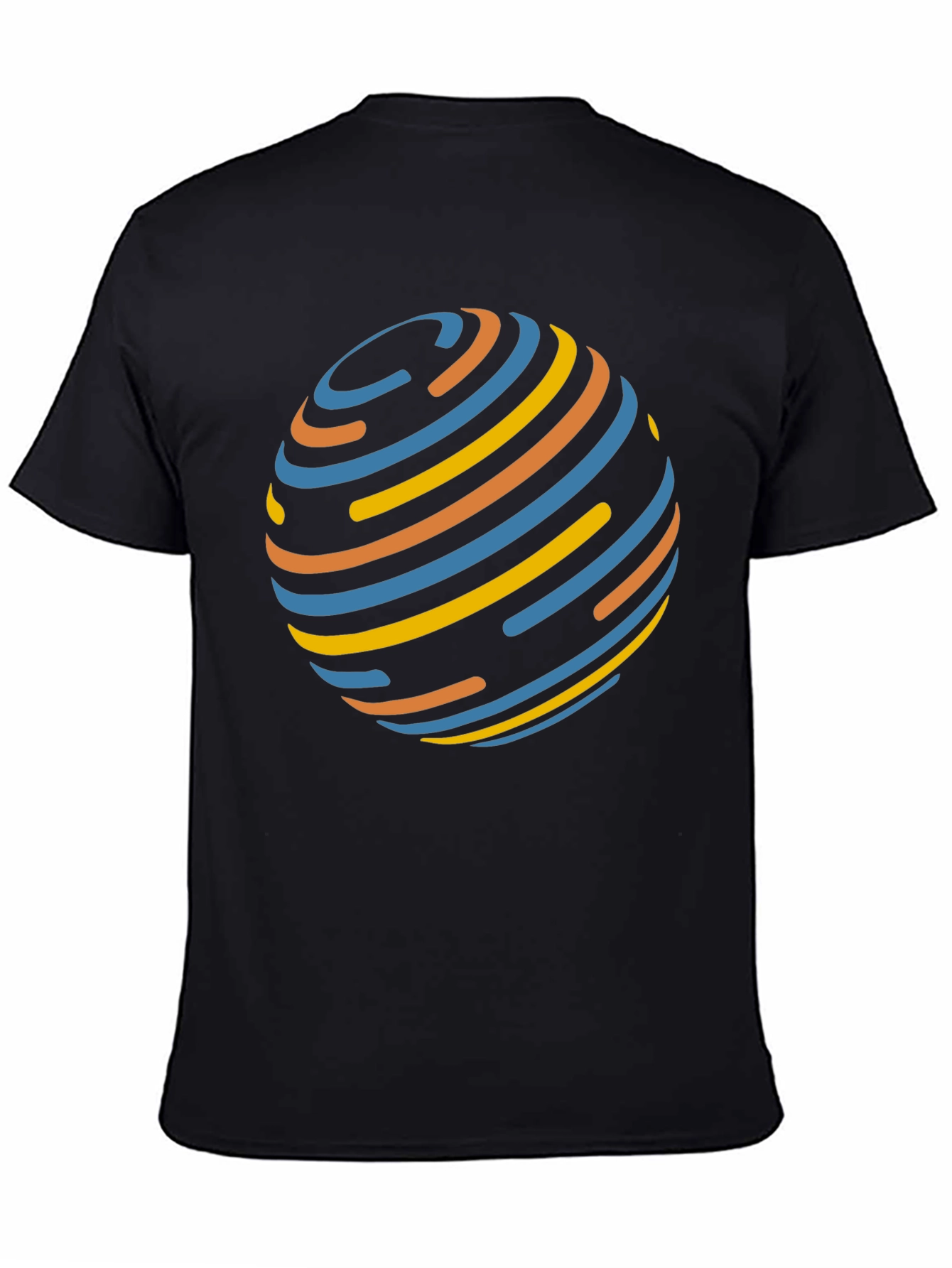 Abstract Globe Graphic Black T-Shirt