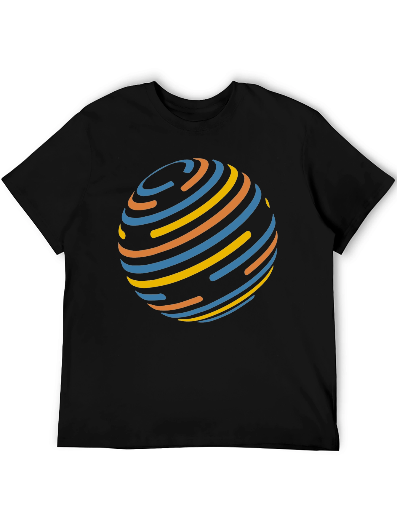 Abstract Globe Graphic Black T-Shirt