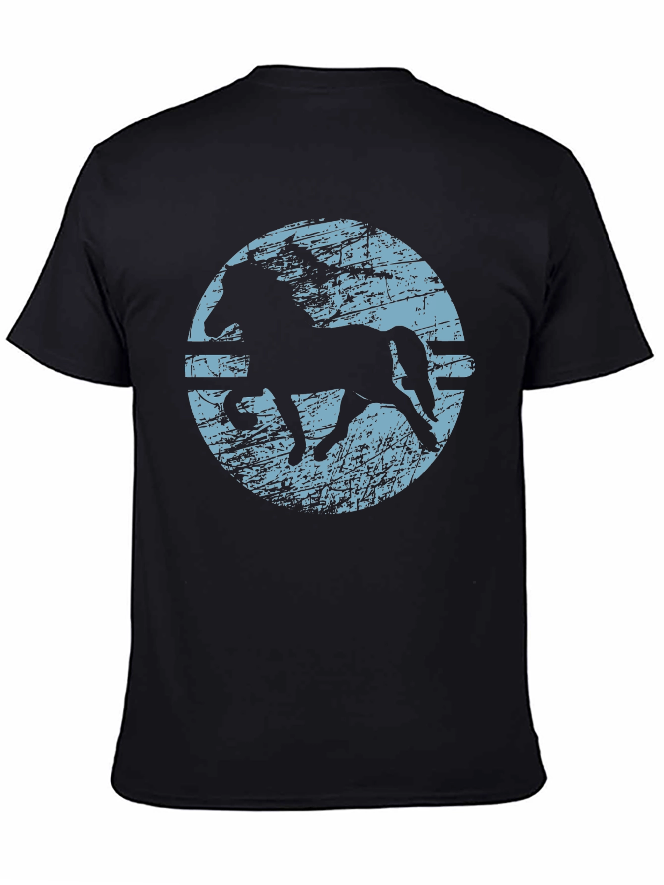 Horse Silhouette Graphic T-Shirt - Black