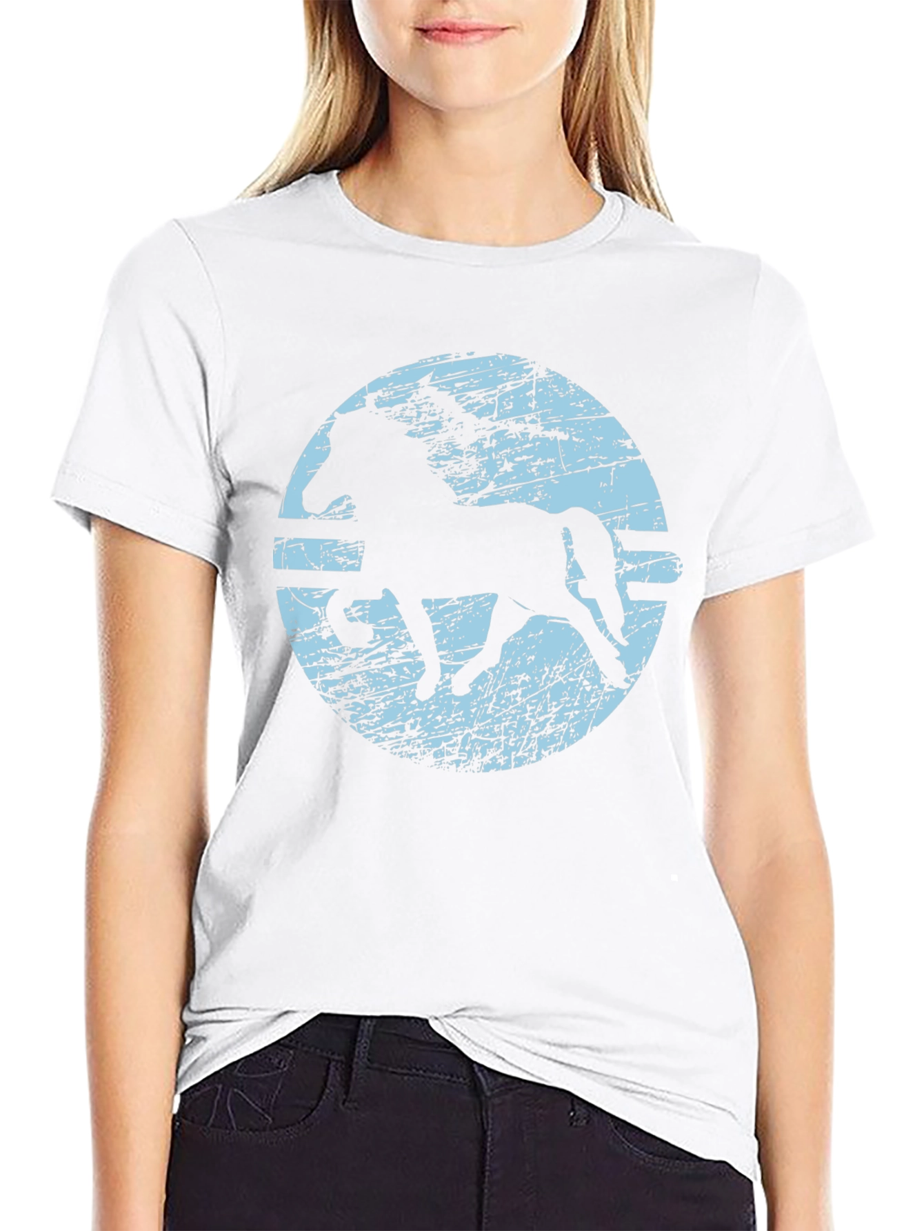 Horse Silhouette Graphic T-Shirt - Black