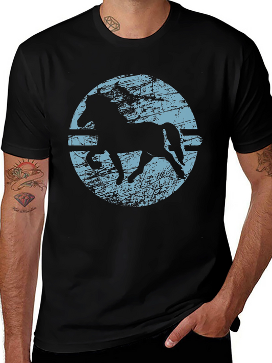 Horse Silhouette Graphic T-Shirt - Black