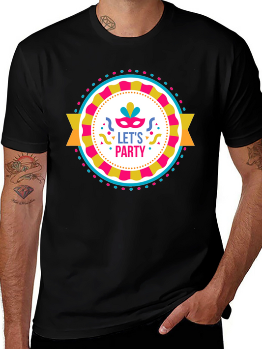 Lets Party Graphic Tee - Black Cotton T-Shirt