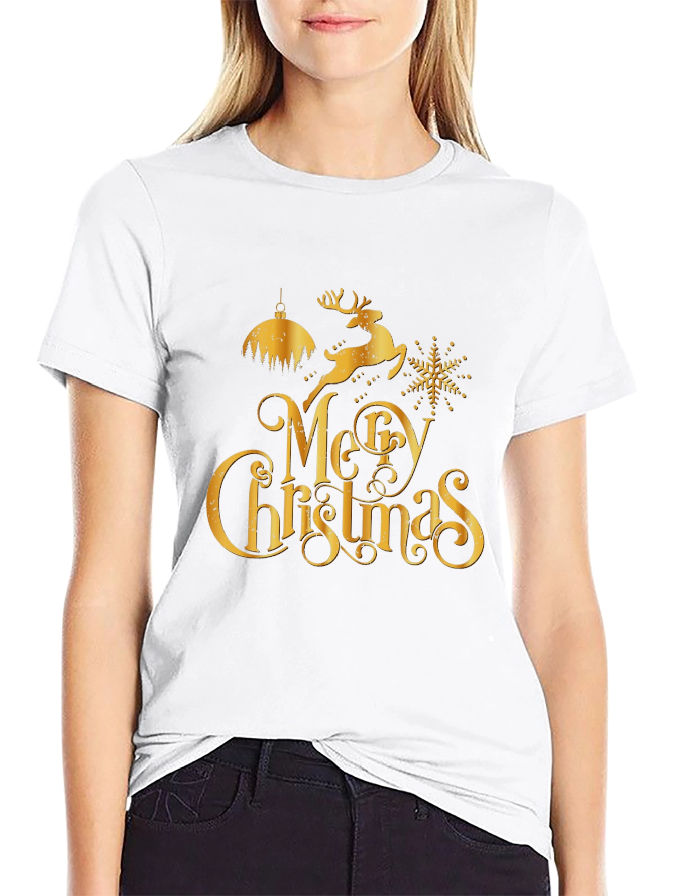 Merry Christmas Black Graphic Tee