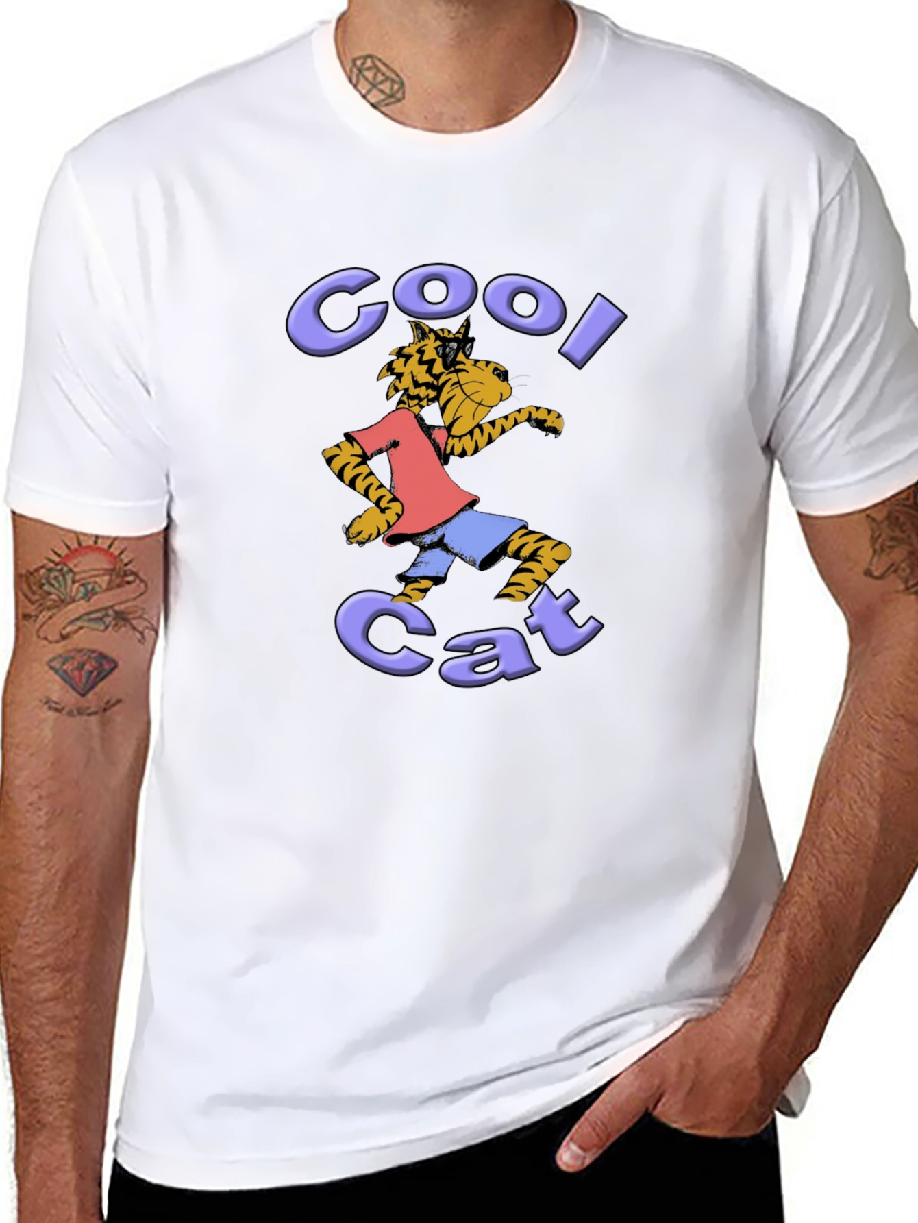 Cool Cat Graphic Tee - Unique Fun Design