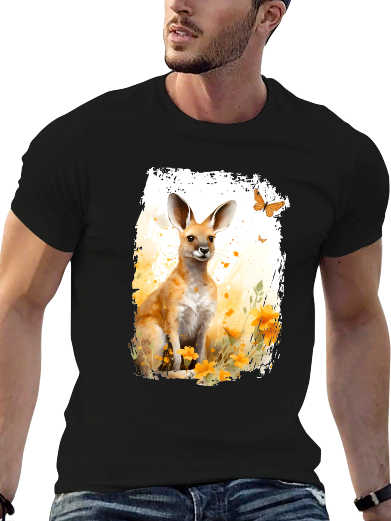 Kangaroo Watercolor Graphic Tee