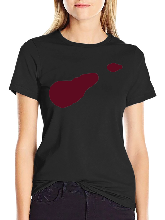 Abstract Burgundy Graphic Print Black Tee