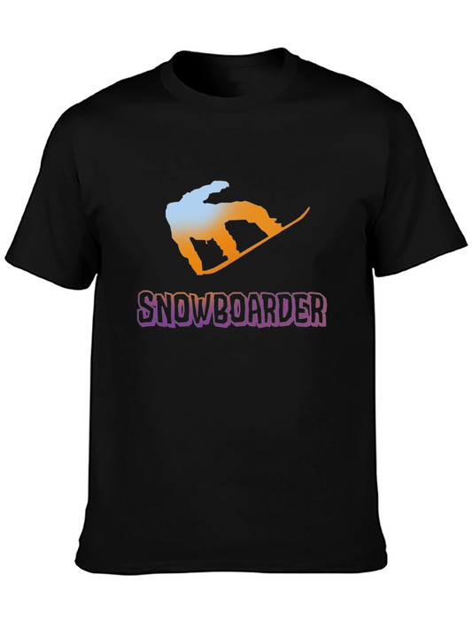 Snowboarder Graphic Tee - Black Cotton Blend