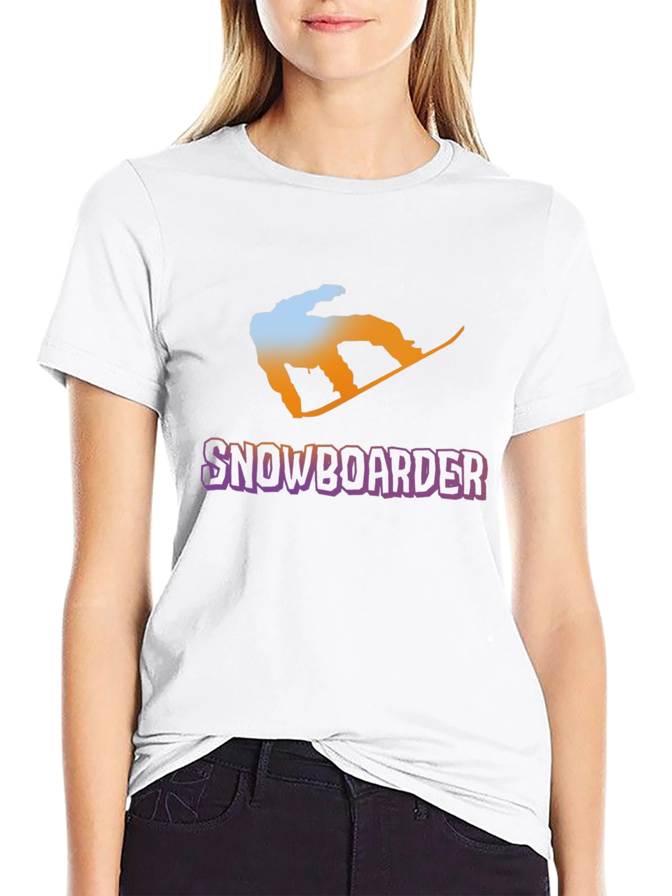 Snowboarder Graphic Tee - Black Cotton Blend