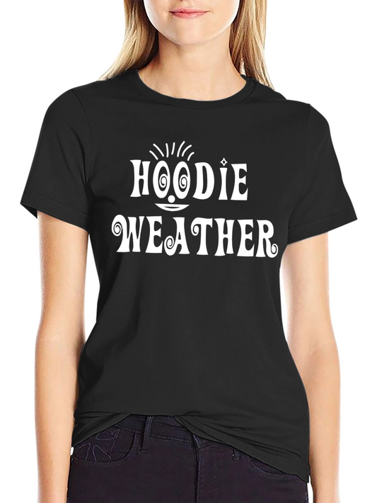 Hoodie Weather Graphic Tee - Black Short Sleeve T-Shirt