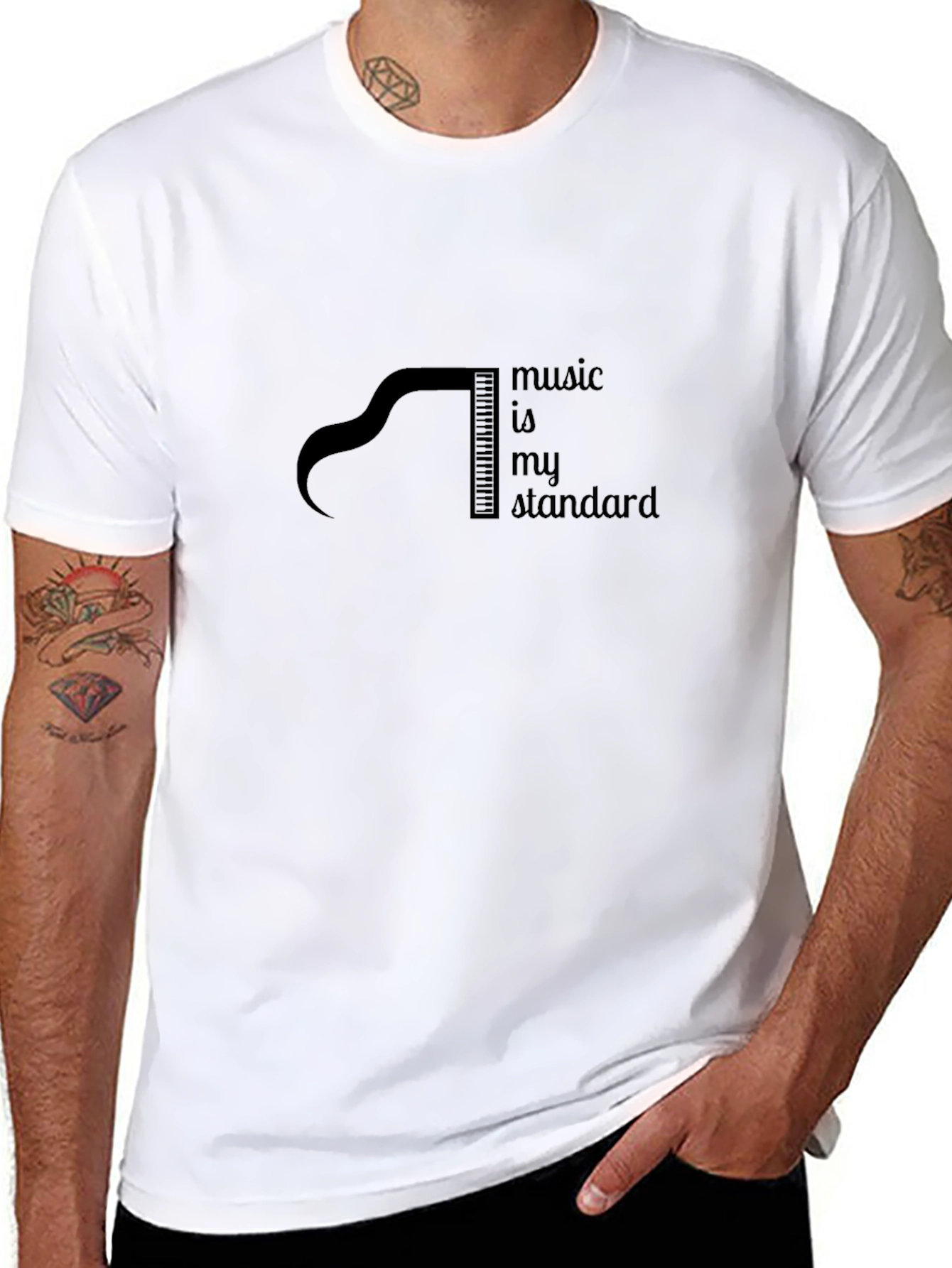 Music is My Standard Black T-Shirt