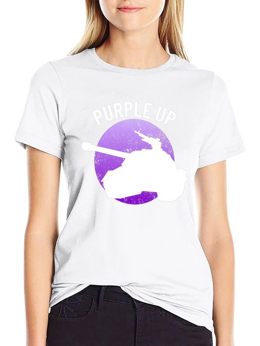 Purple Up Tank Graphic Tee - Black Cotton Blend