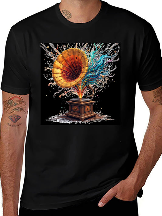 Vintage Gramophone Music Art T-Shirt