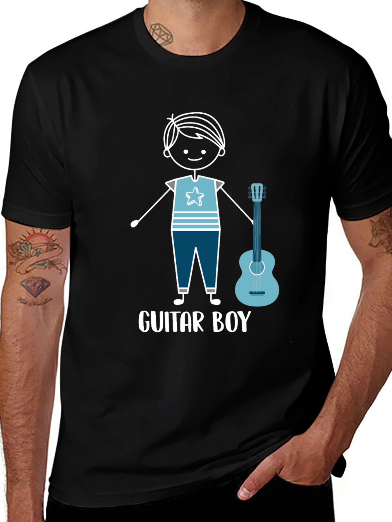 Guitar Boy Graphic Tee - Casual Cool