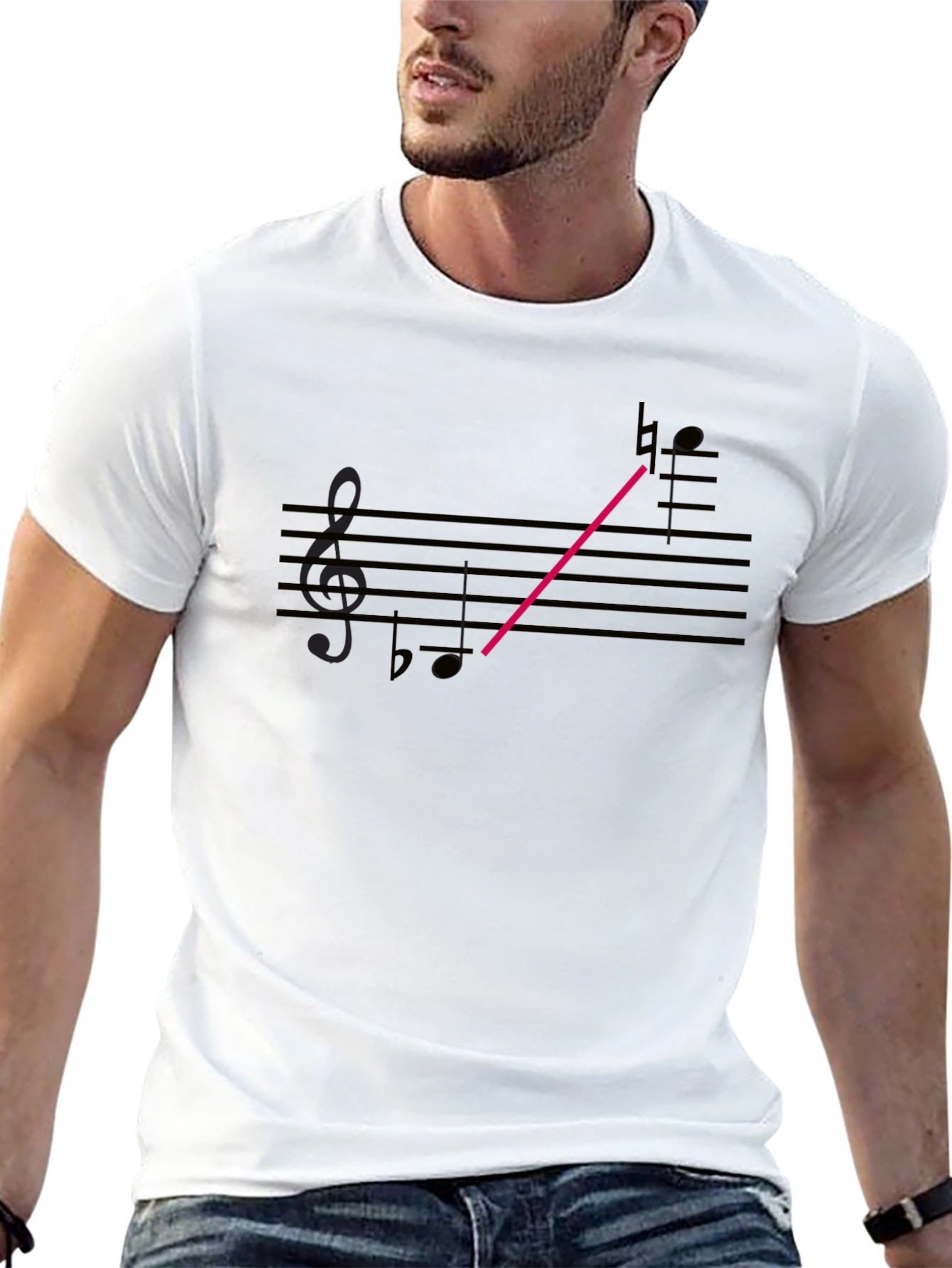 Musical Note Graphic Tee - Casual Black T-Shirt