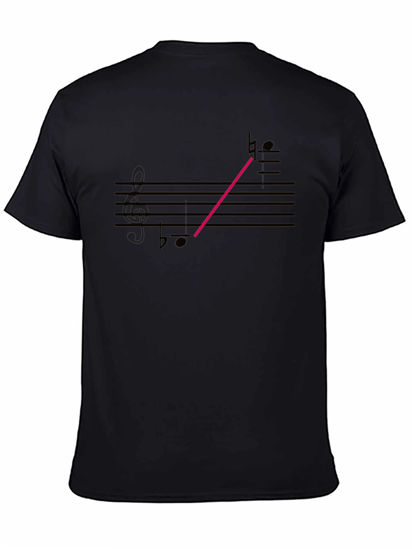 Musical Note Graphic Tee - Casual Black T-Shirt