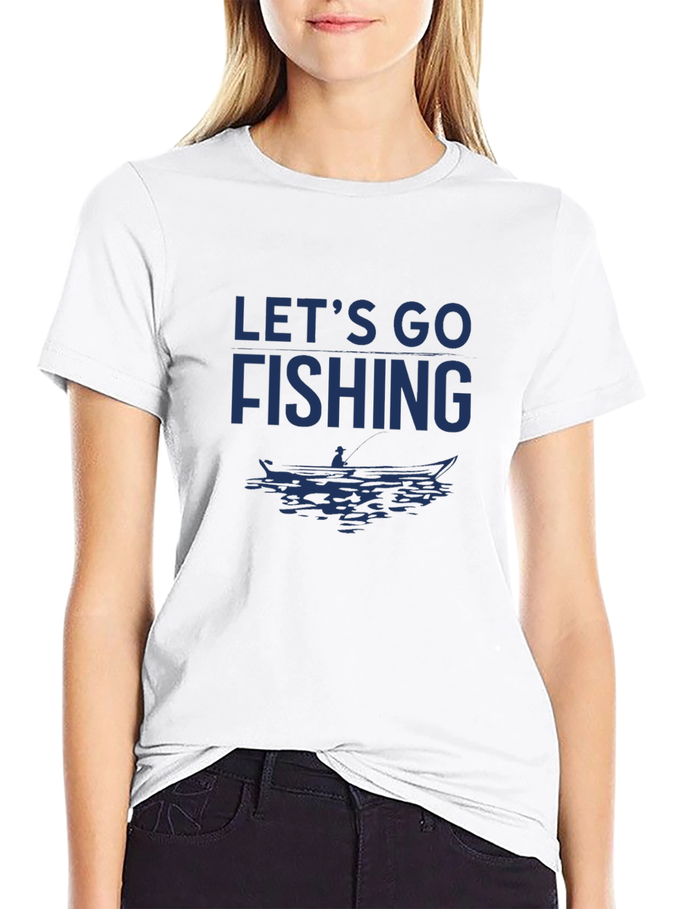 Lets Go Fishing Graphic Tee - Black