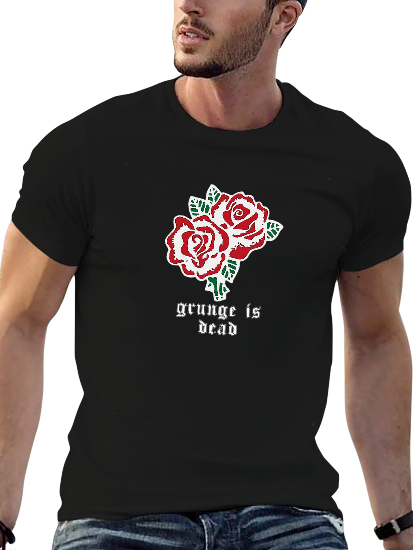 Grunge is Dead Rose Graphic T-Shirt