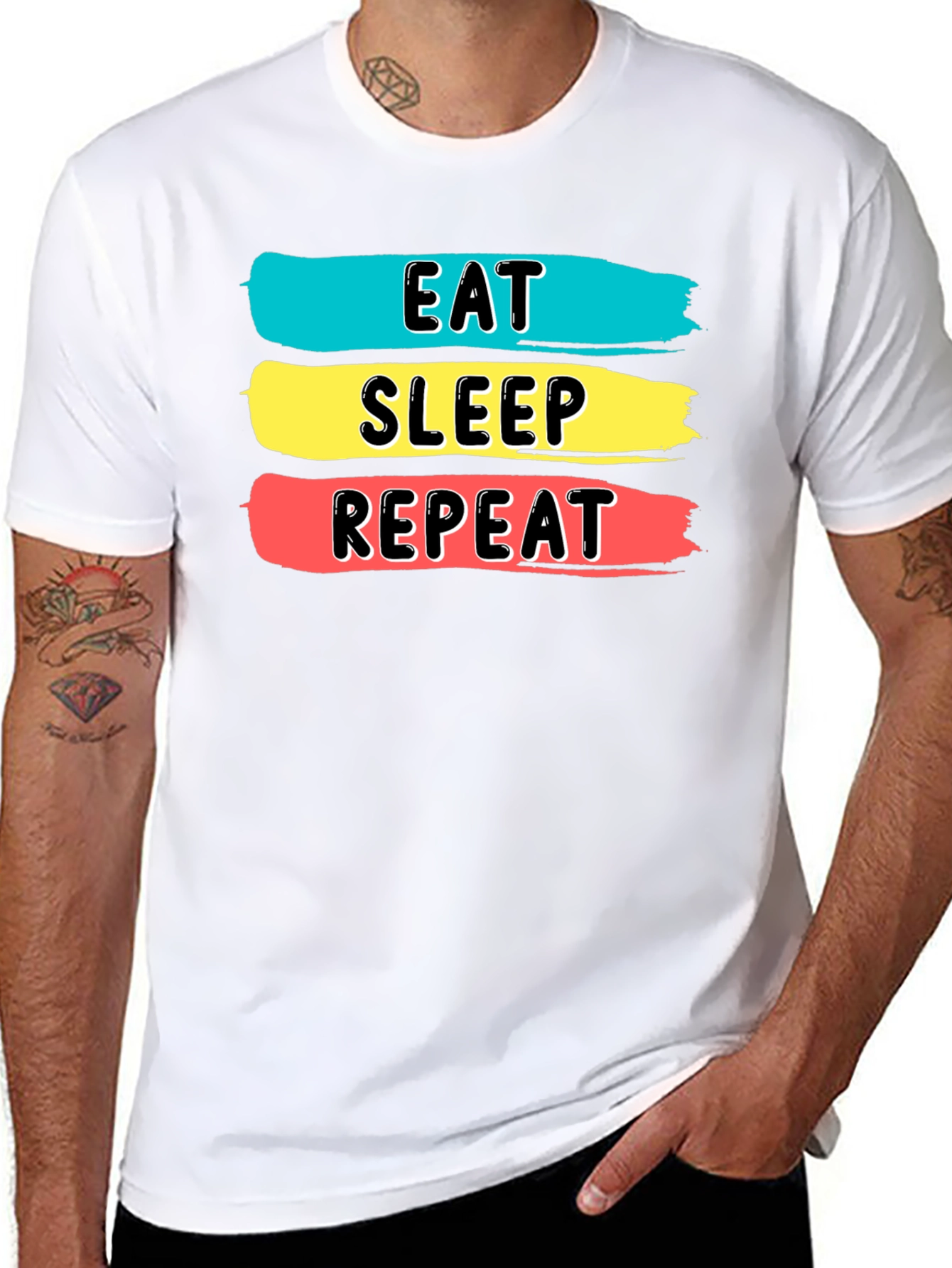 Eat Sleep Repeat Graphic Tee - Soft Cotton Blend