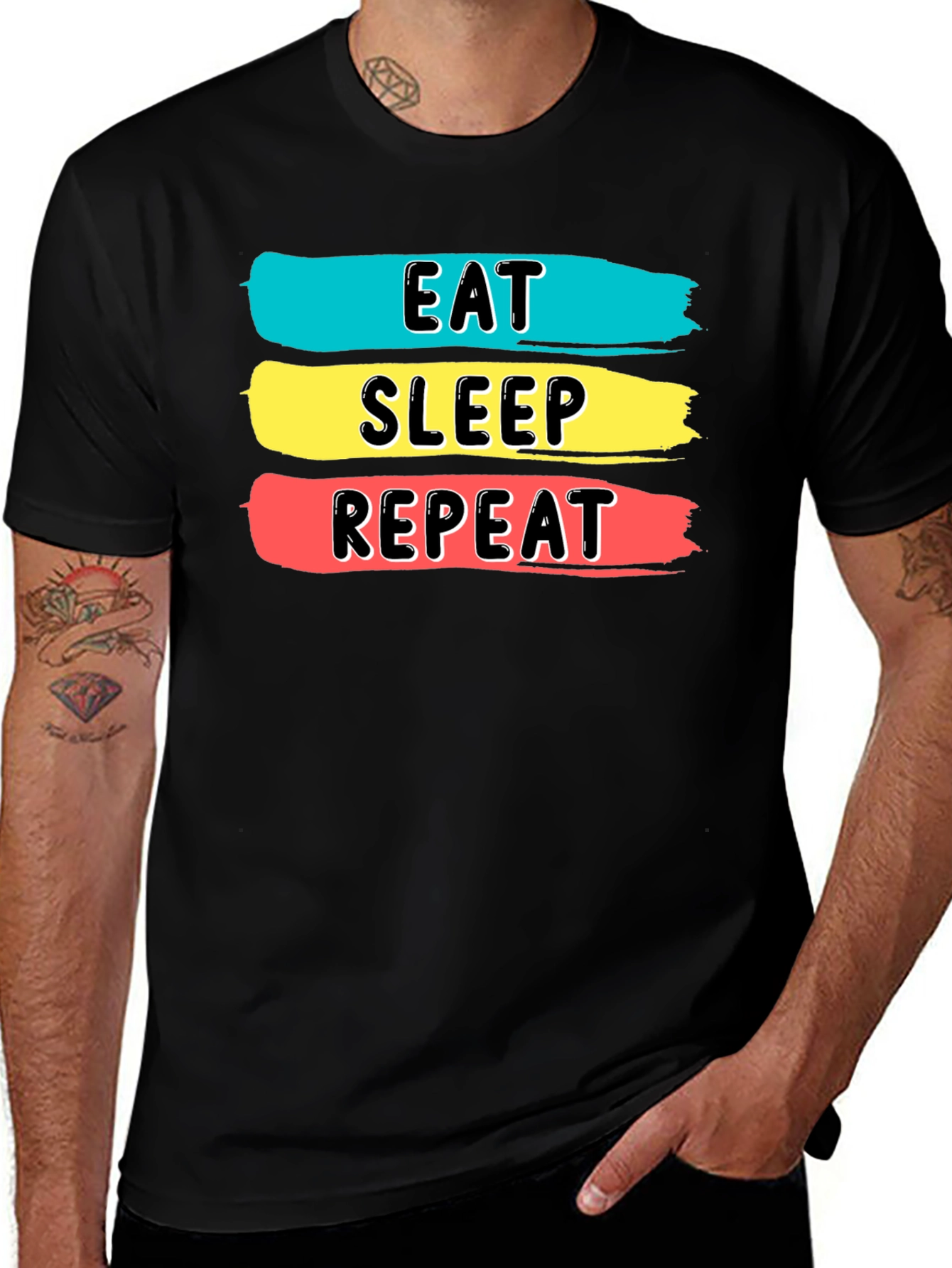 Eat Sleep Repeat Graphic Tee - Soft Cotton Blend
