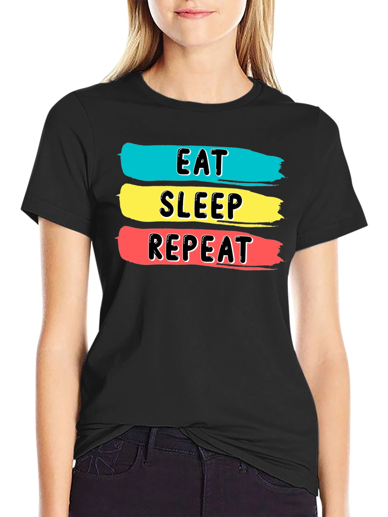 Eat Sleep Repeat Graphic Tee - Soft Cotton Blend