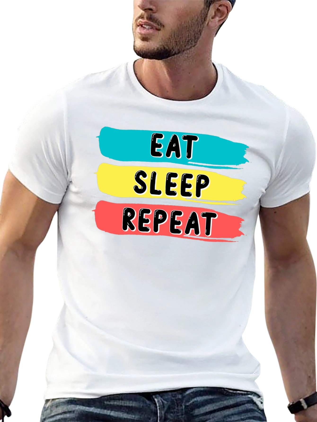 Eat Sleep Repeat Graphic Tee - Soft Cotton Blend