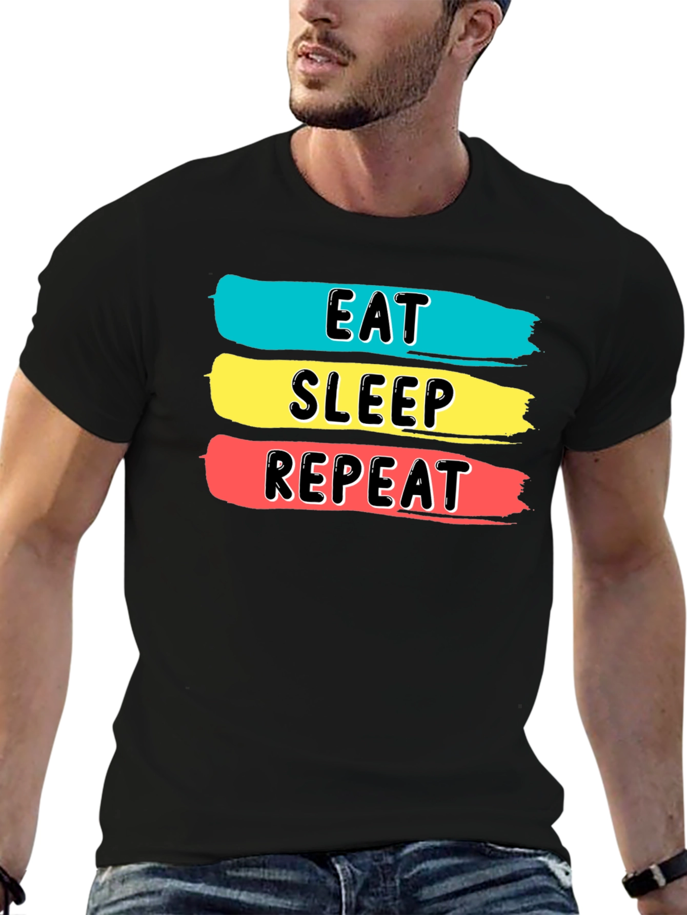 Eat Sleep Repeat Graphic Tee - Soft Cotton Blend