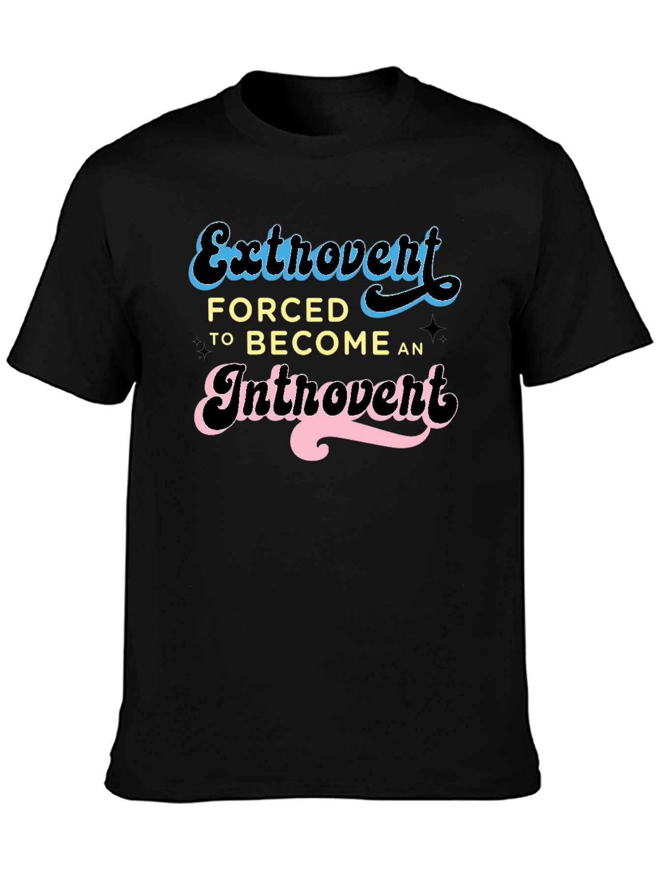 Introvert Humor Tee - Black Graphic T-Shirt